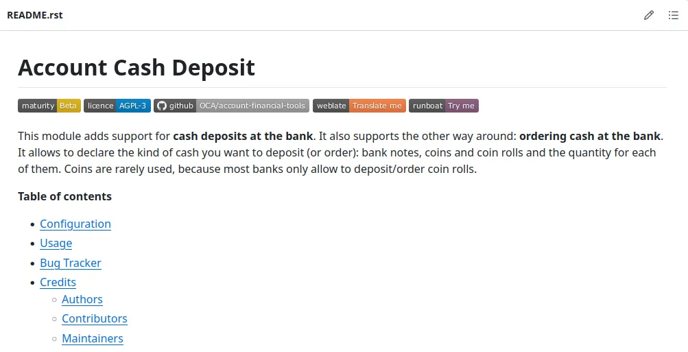 odoo module remise espèces