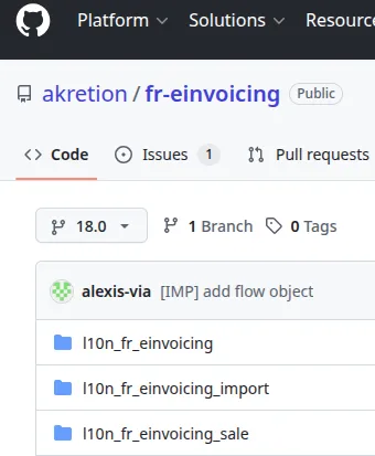 Copie écran projet GitHub